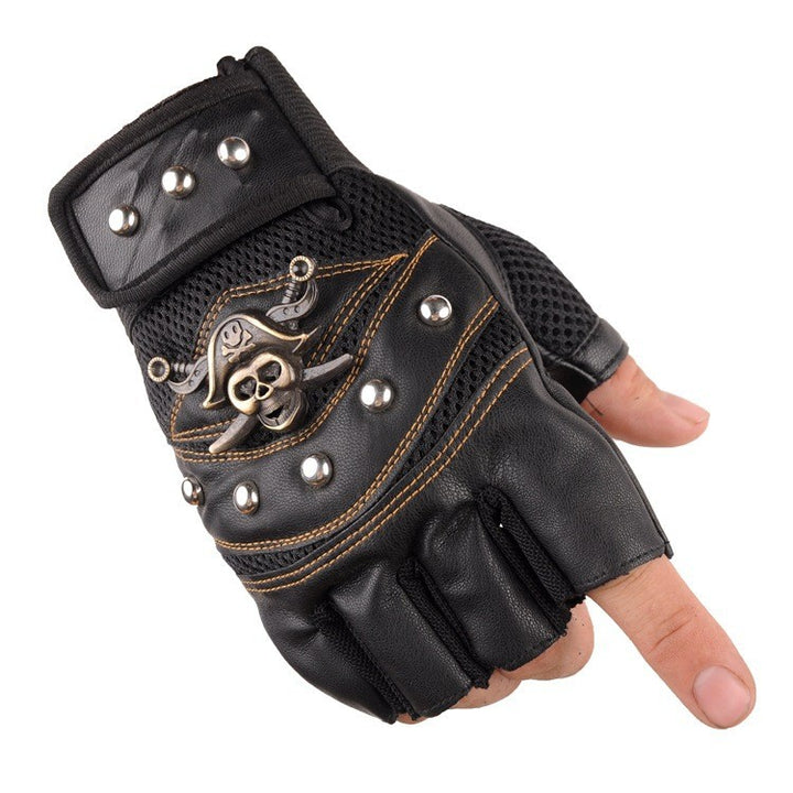 Men's biker gloves with breathable mesh material and robust design Stornfield