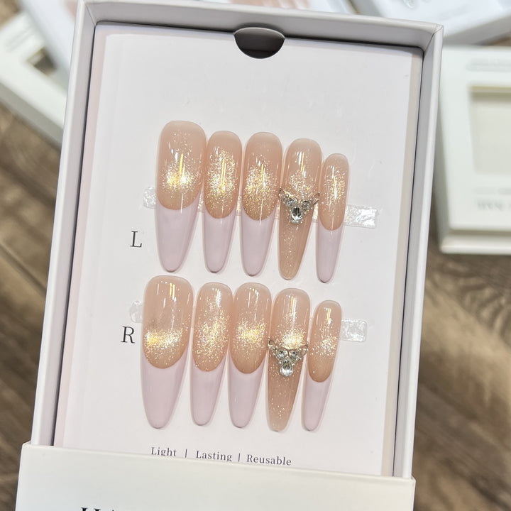 Luxurious Decorative Press-On Nail Tips