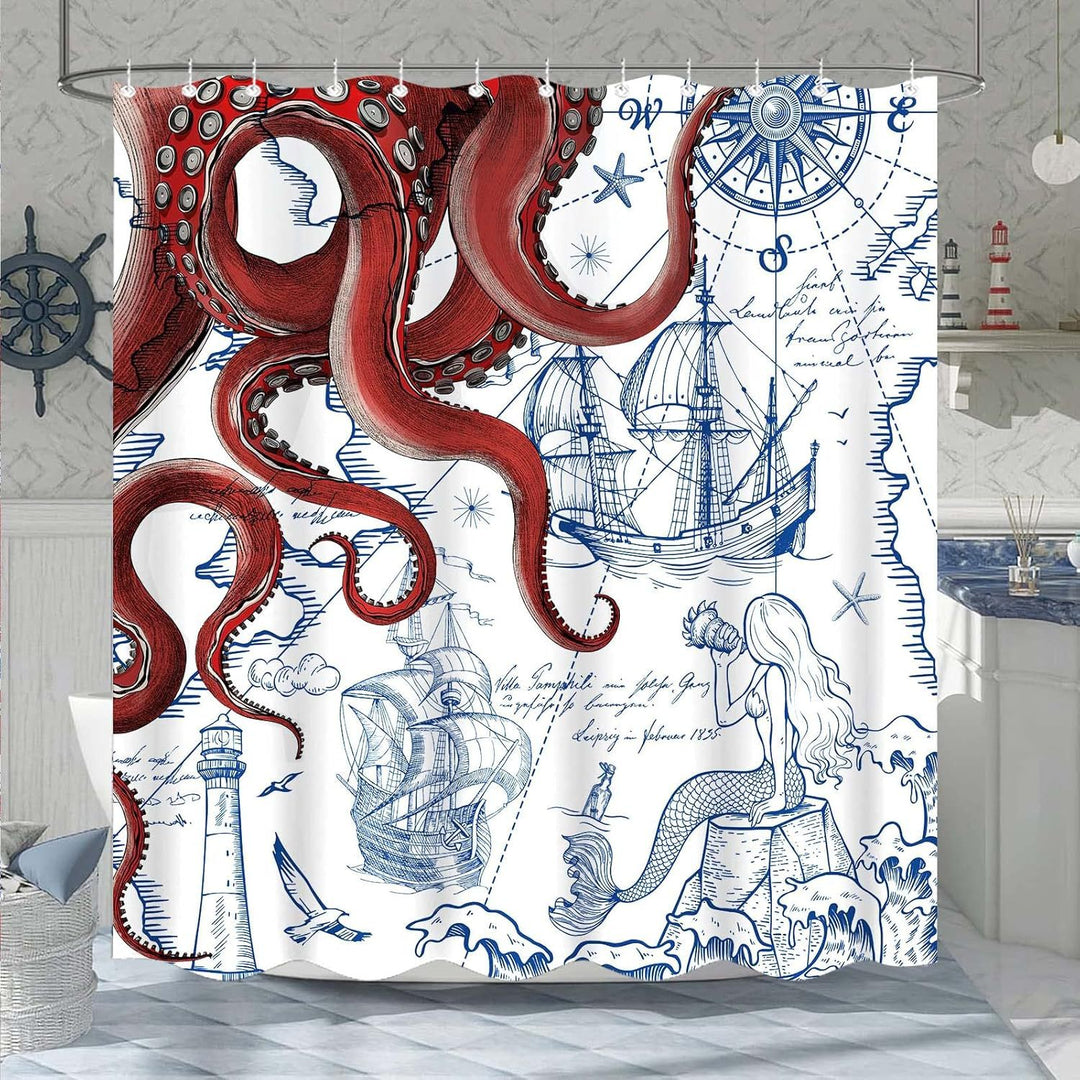 Ocean-Theme Shower Curtain Stornfield