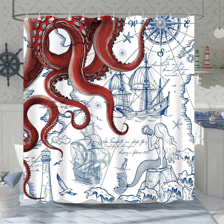 Ocean-Theme Shower Curtain Stornfield