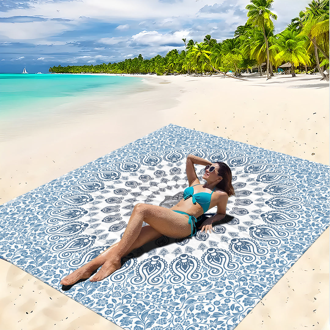 Mandala Design Beach Mat Stornfield