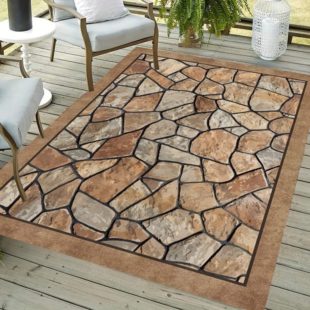 Decorative Stone Pattern Area Rug