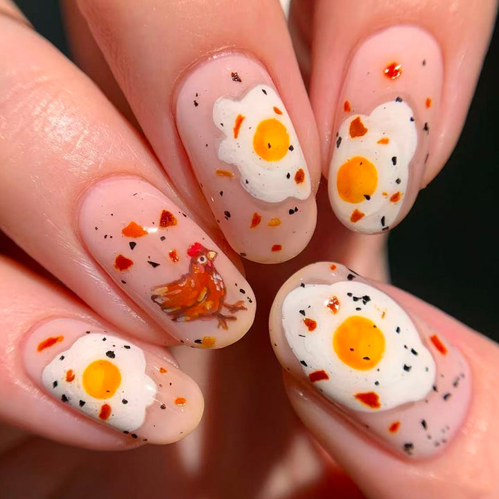 Artificial nails with playful breakfast motif Stornfield