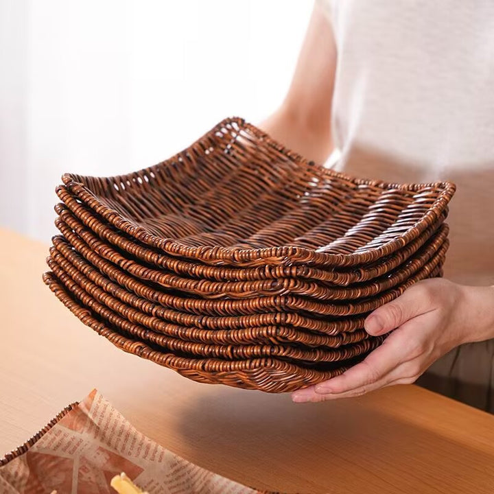 Unisex Elegant Rattan Serving Plate Stornfield