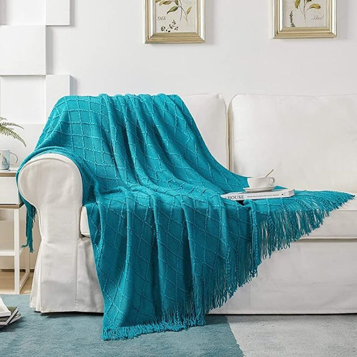 Textured Knit Decorative Throw Blanket