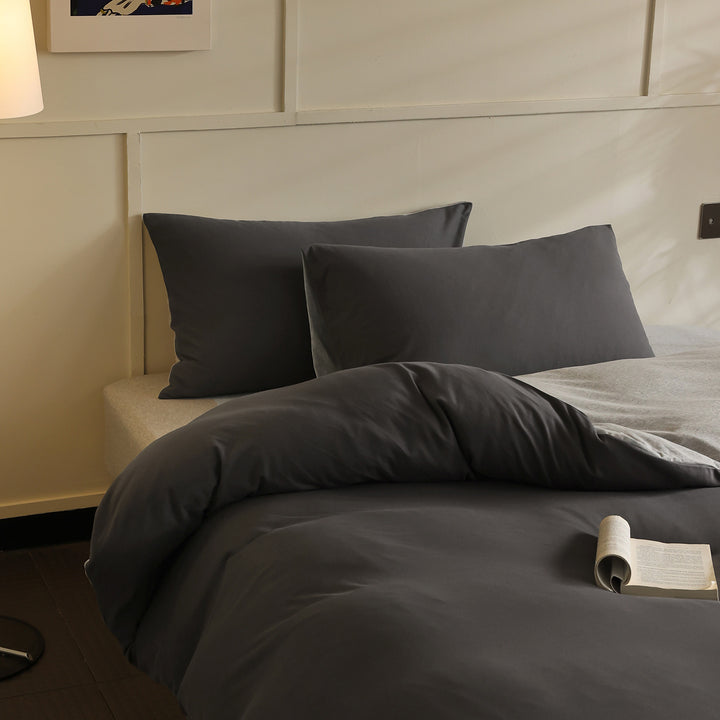 Stonewashed Cotton Duvet Cover & Oversized Comforter