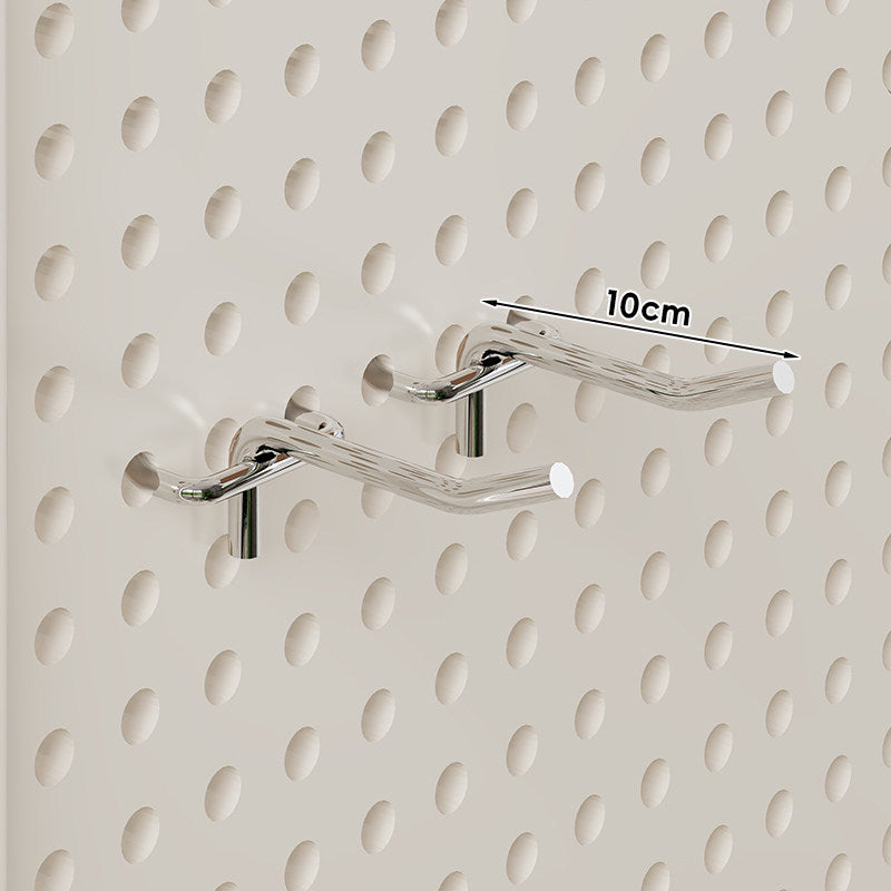 Large Vertical Perforated Wall Storage Panel with Adjustable Hooks and Accessory Mounts