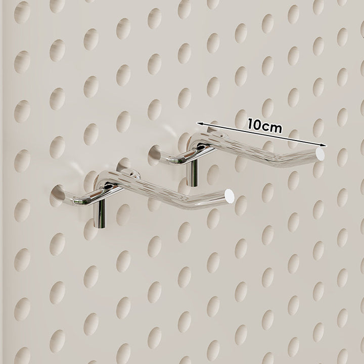Large Vertical Perforated Wall Storage Panel with Adjustable Hooks and Accessory Mounts