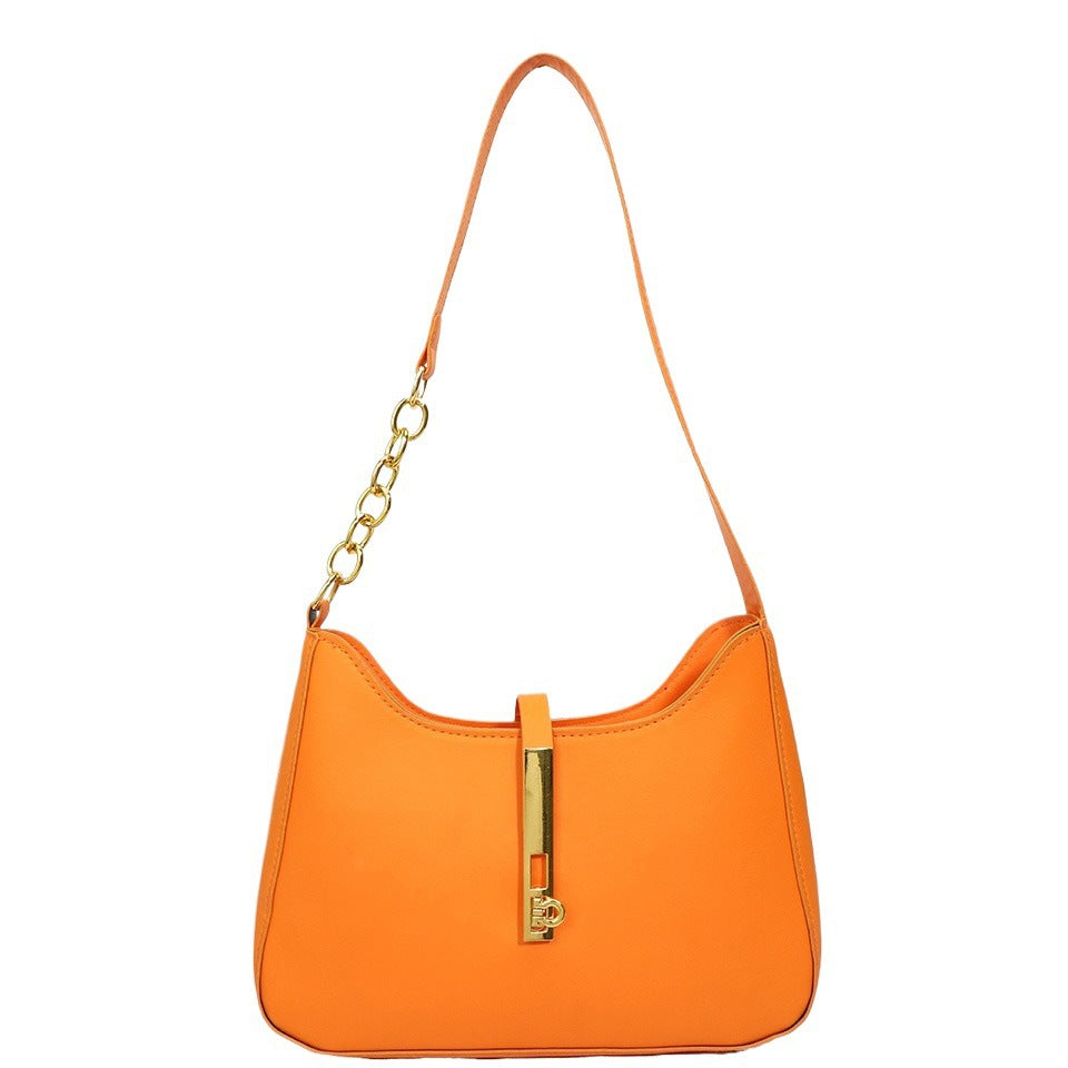 Elegant Chain-Accent Shoulder Bag