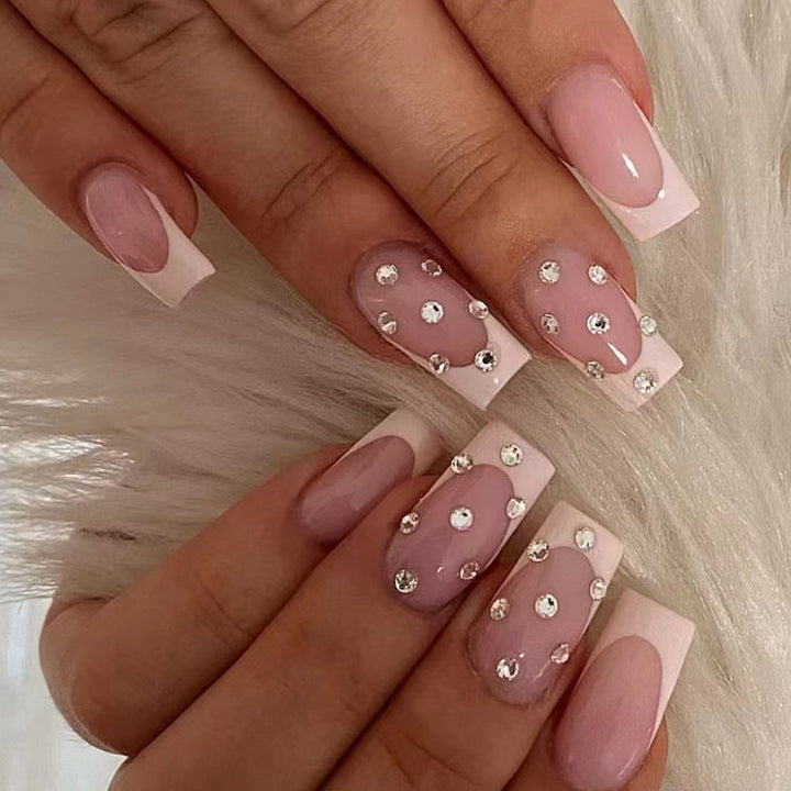Artful Nail Extensions with Glamorous Rhinestone Decorations Stornfield