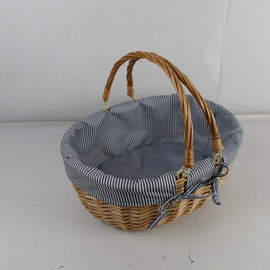 Women braided basket with striped inner lining Stornfield