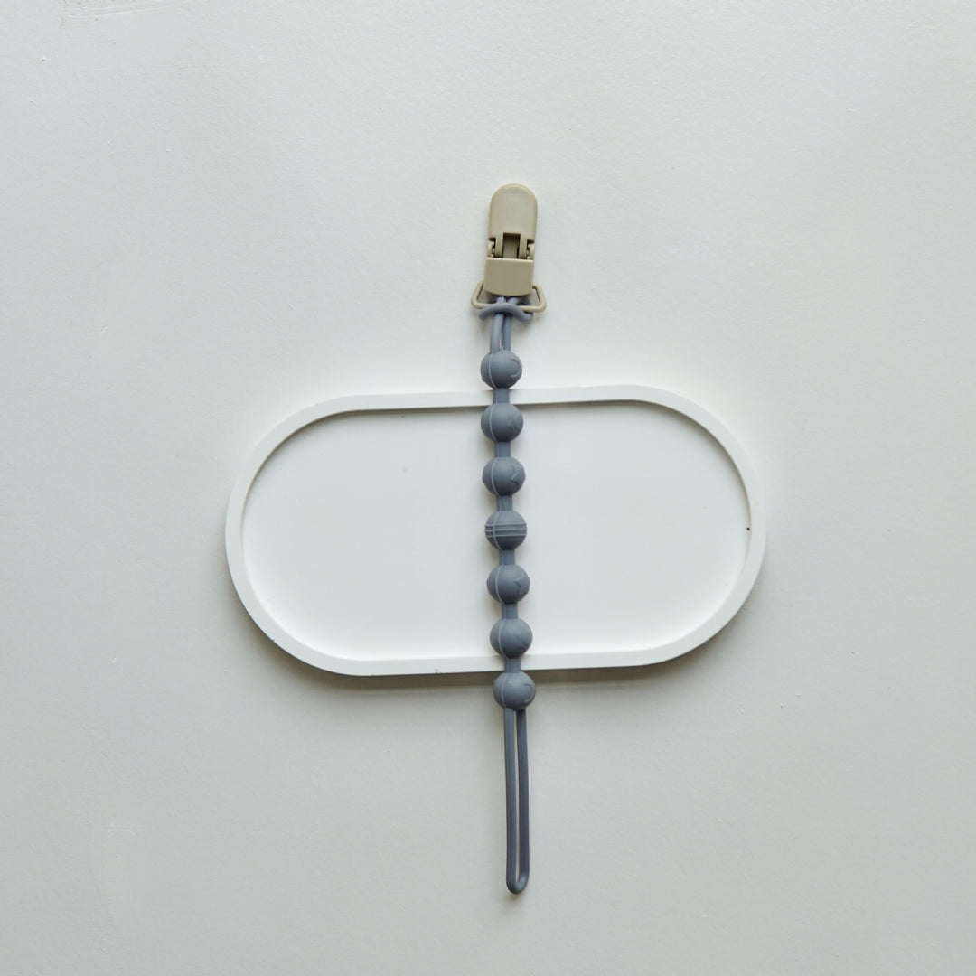 Infant Teething Bead Pacifier Holder Clip with Secure Clamp