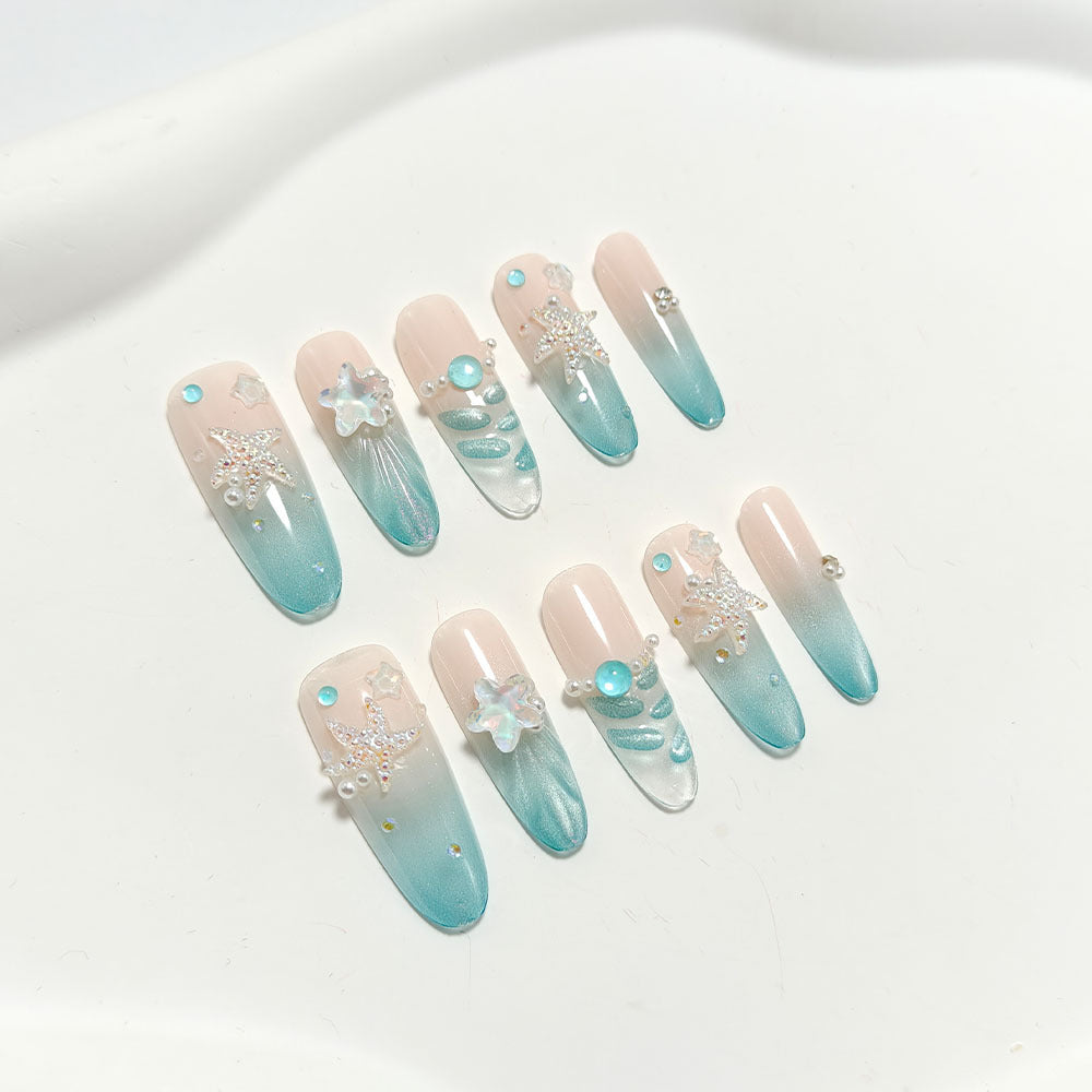 Artificial nails with glittering summer design Stornfield