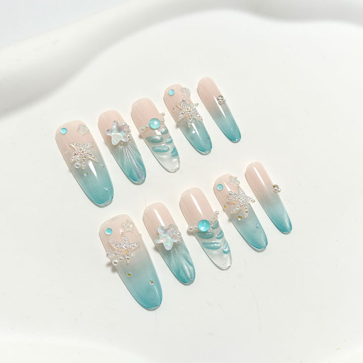 Artificial nails with glittering summer design Stornfield