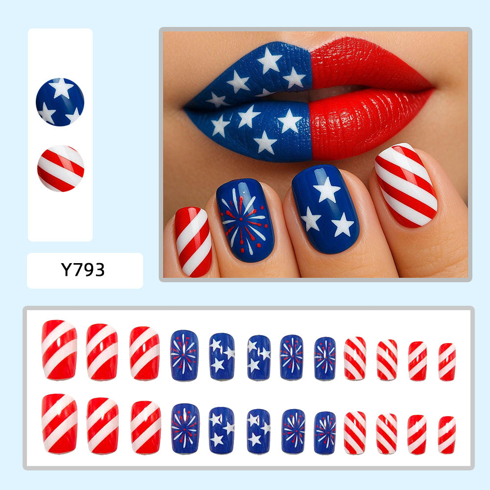 Artificial Nails in the Patriotic Design Stornfield