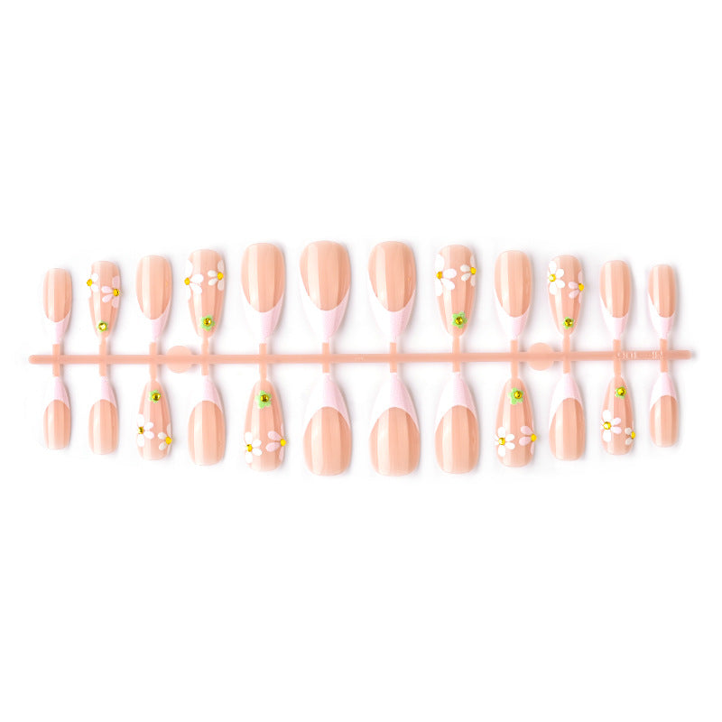 Artistic Floral-Embellished Press-On Nail Set Stornfield