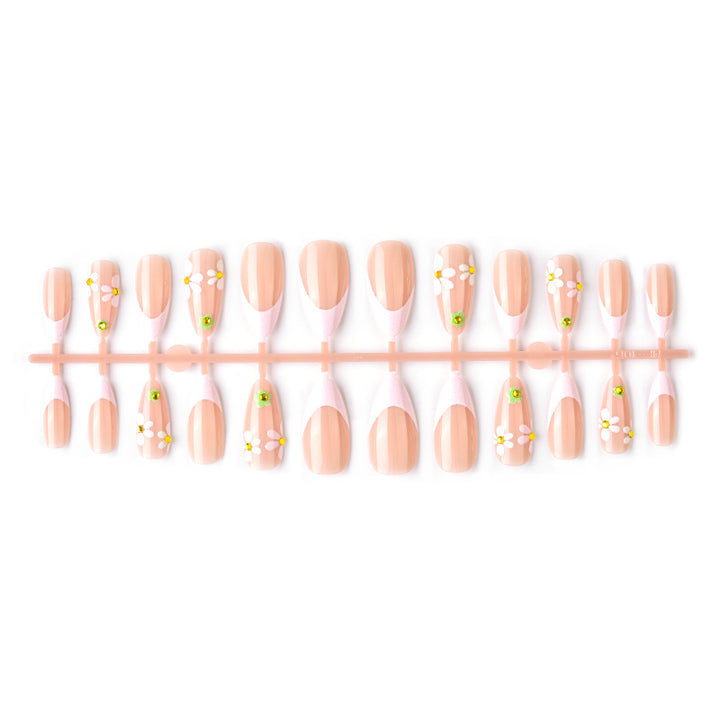 Artistic Floral-Embellished Press-On Nail Set Stornfield