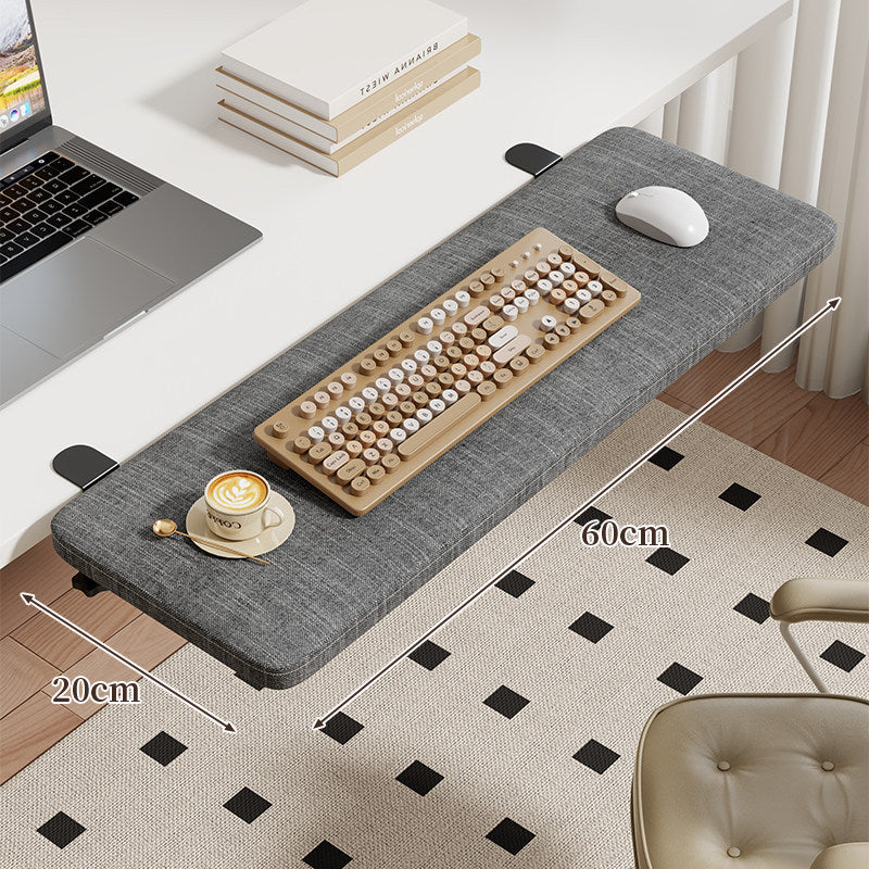 Clamp-On Side Desk Shelf Extender with Woodgrain Laminate Top and Adjustable Locking Clamp