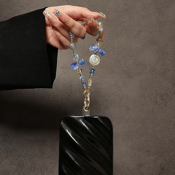 Decorative Flower-Themed Beaded Keychain Stornfield