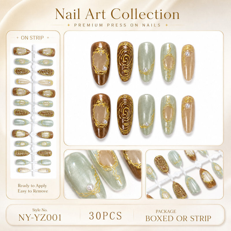 Premium artificial nails with elegant decorations Stornfield