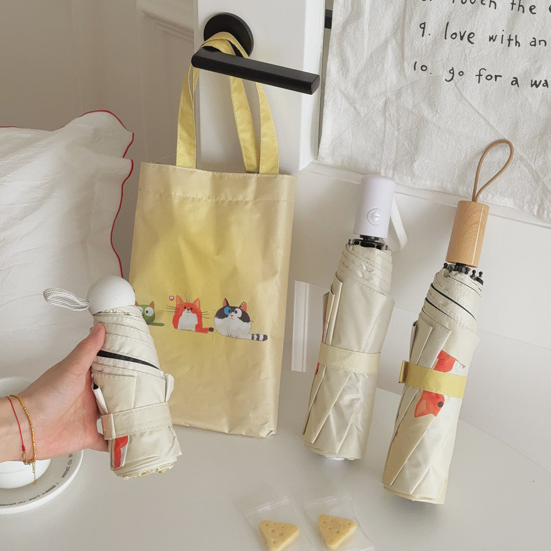 Ladies Folding Umbrella with Loving Animal Designs Stornfield