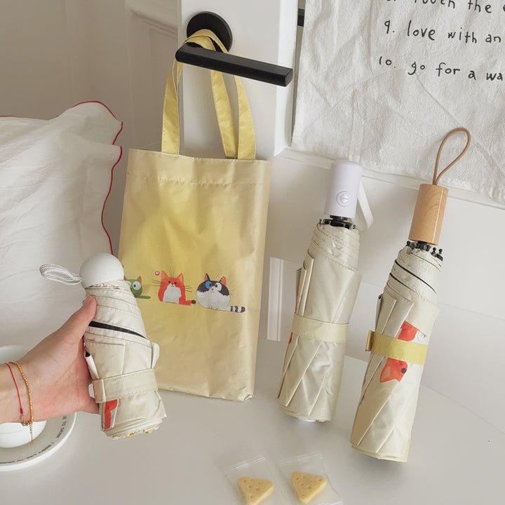 Ladies Folding Umbrella with Loving Animal Designs Stornfield