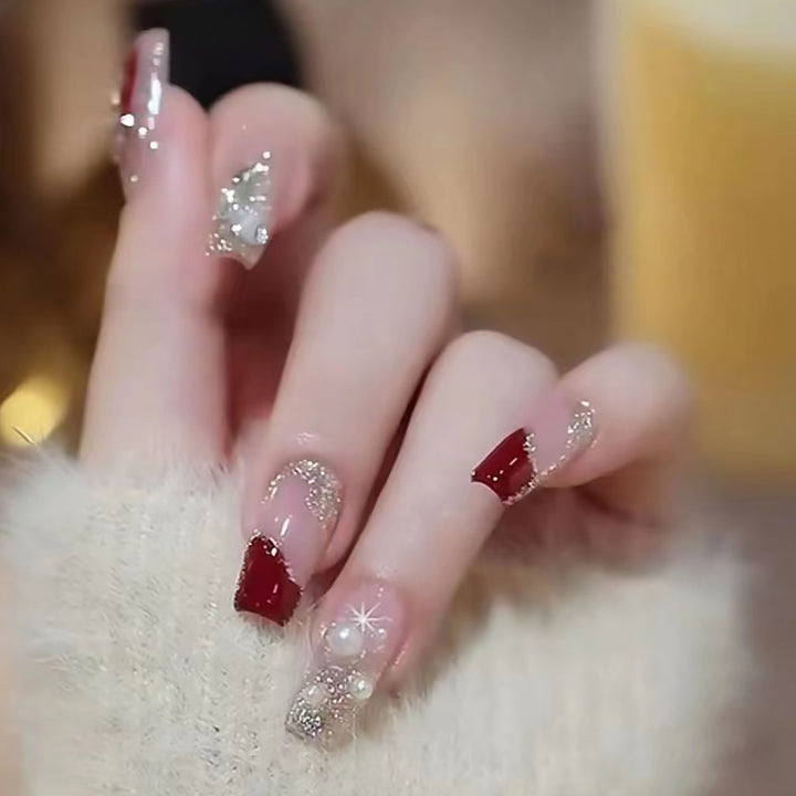 Premium Glittery Stiletto Press-On Nails Stornfield