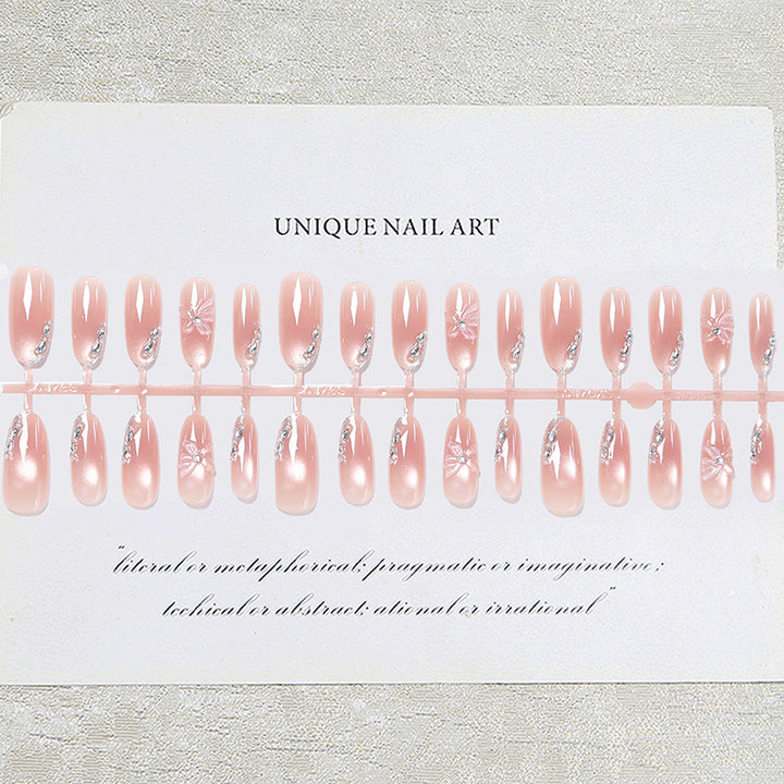 Acrylic nail set with elegant ombre design and sparkling accents Stornfield