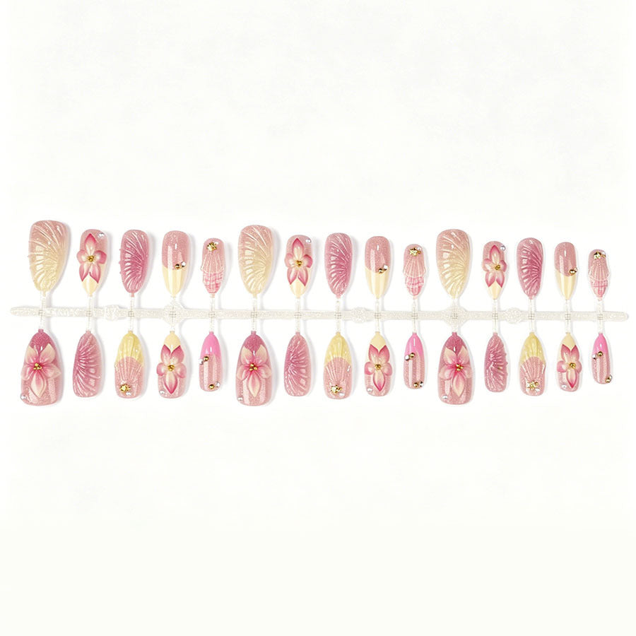 Floral Accent Press-On Nail Set Stornfield