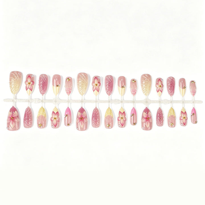 Floral Accent Press-On Nail Set Stornfield