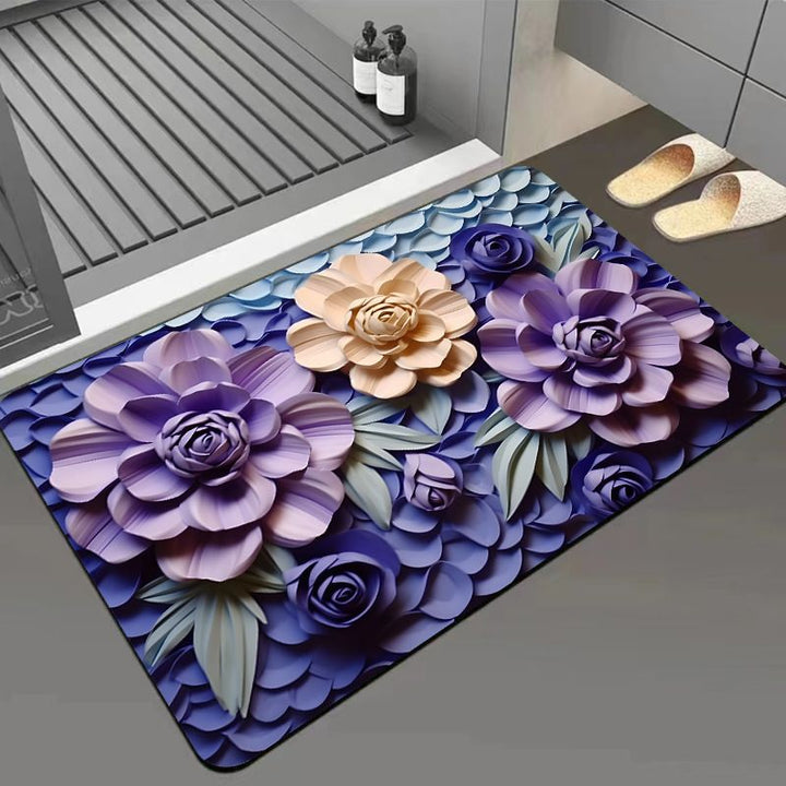 Artistic Floral Design Area Mat