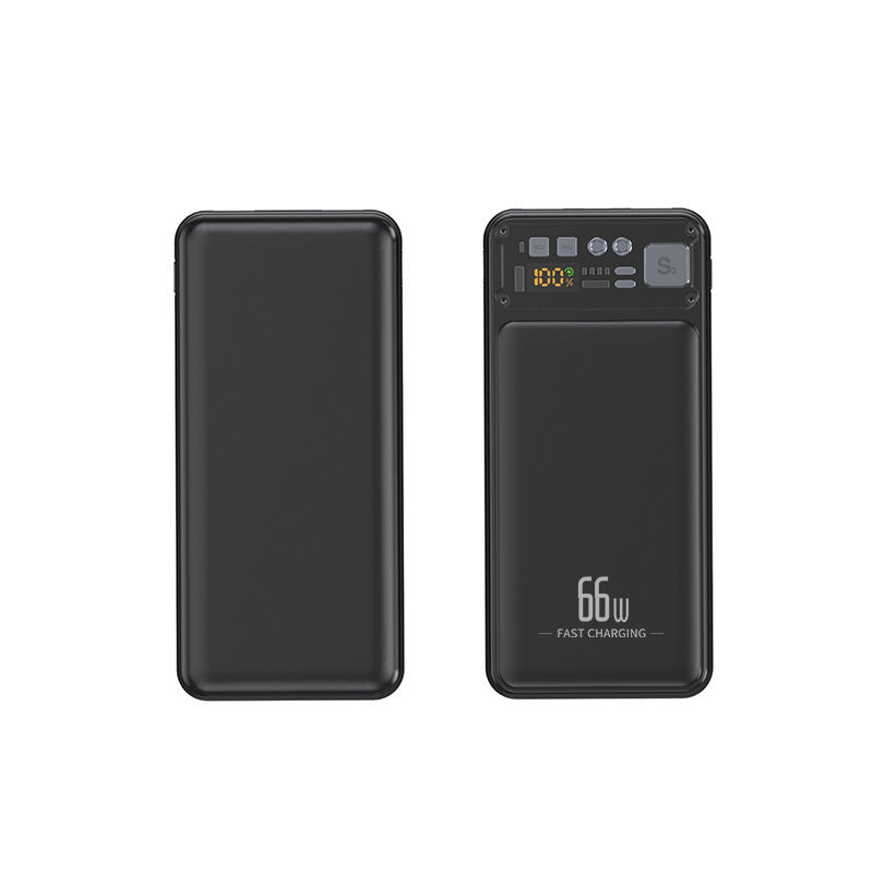 Power bank with integrated cable system and digital charging display Stornfield