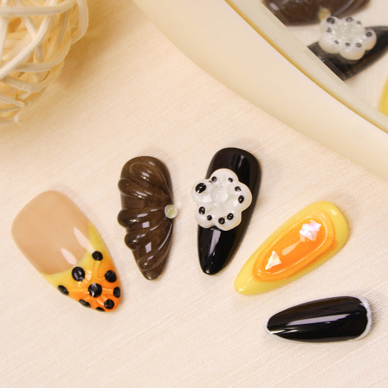Acrylic Nail Set with Creative Dessert Motifs Stornfield