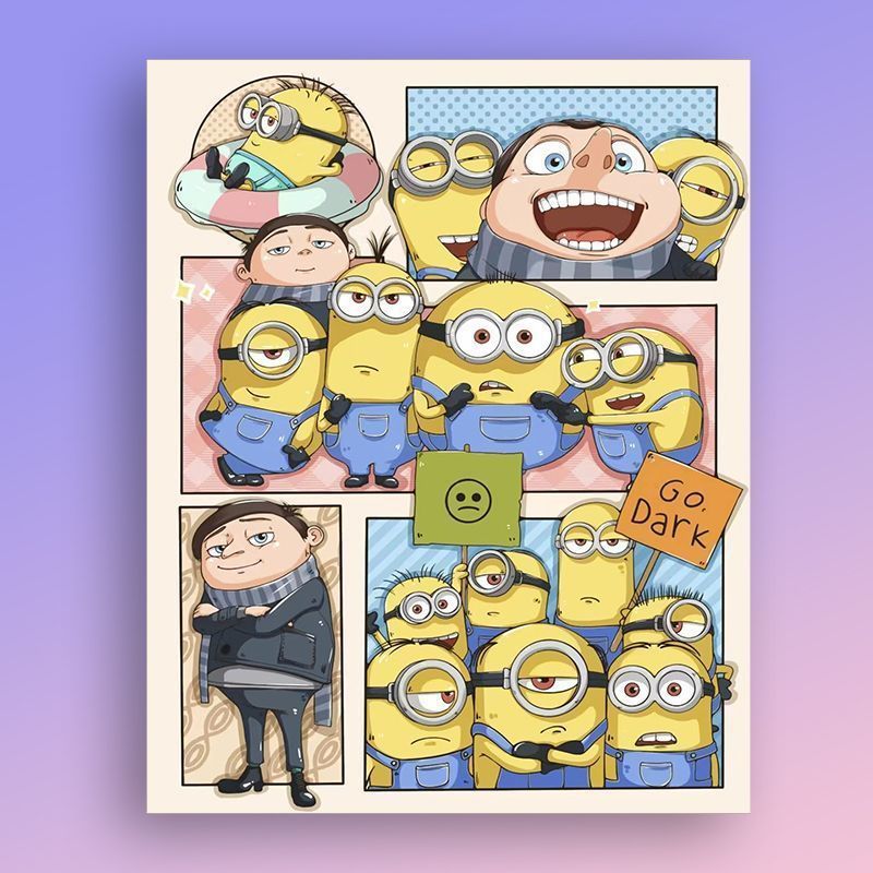 Cartoon Character Sticker Art Print Stornfield