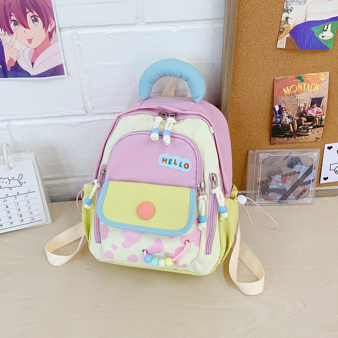 Leisure Backpack with Colorful Applications and Creative Design Stornfield