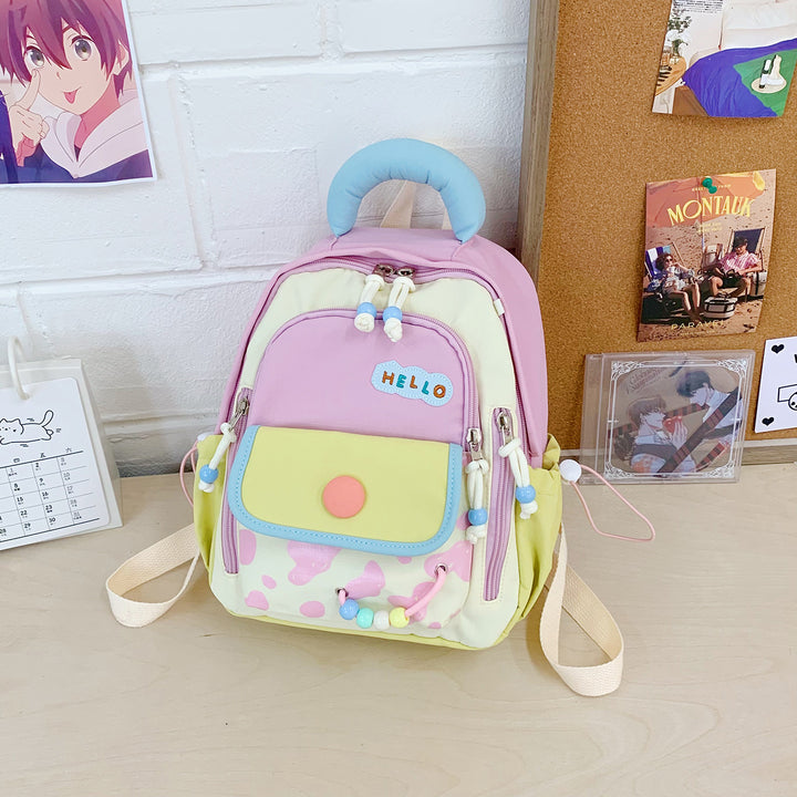 Leisure Backpack with Colorful Applications and Creative Design Stornfield