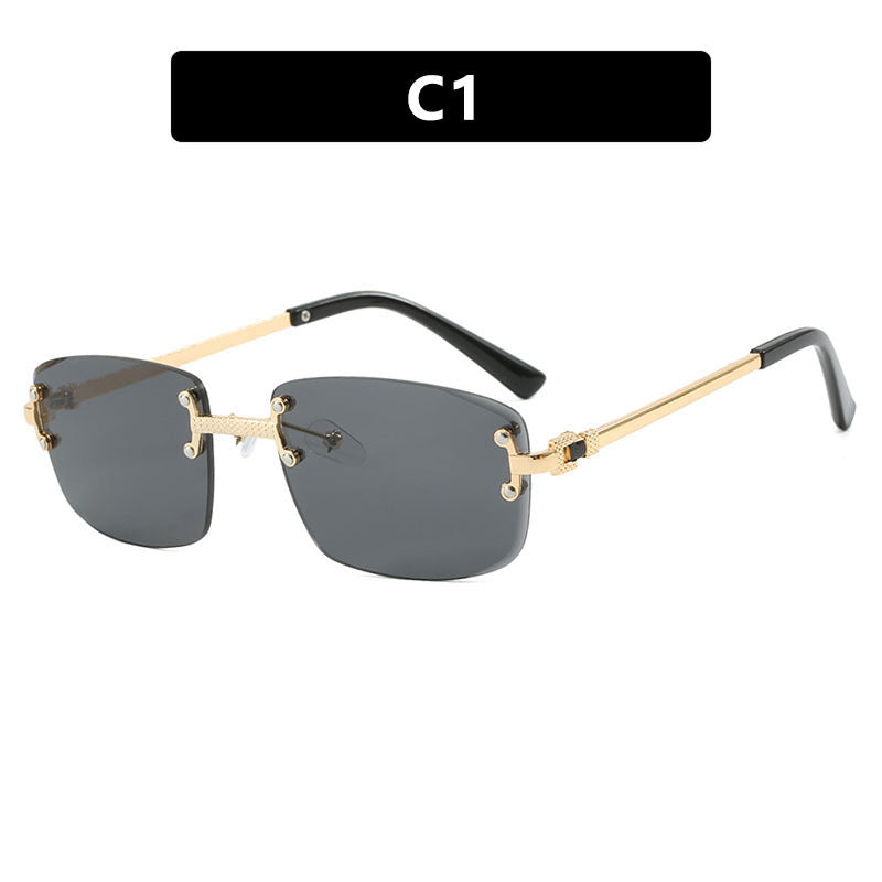 Women's elegant square sunglasses with transparent lenses and high-quality metal frame Stornfield
