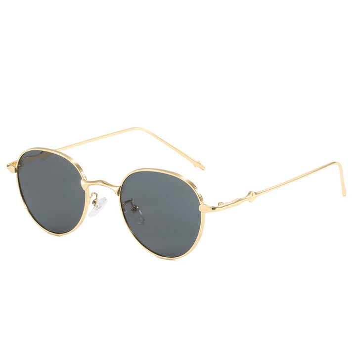 Ladies elegant round sunglasses with stylish metal frame Stornfield