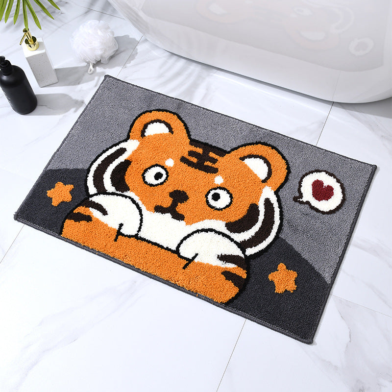 Fun Cartoon Crocodile Bath Mat for Bathroom