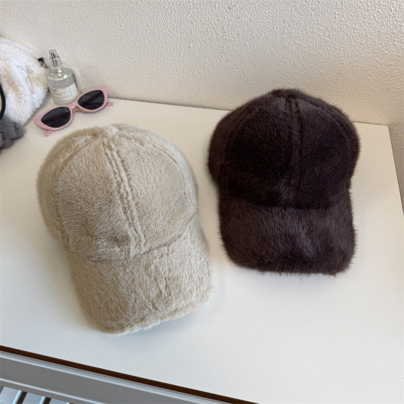 Unisex Plush Faux Fur Baseball Cap Stornfield