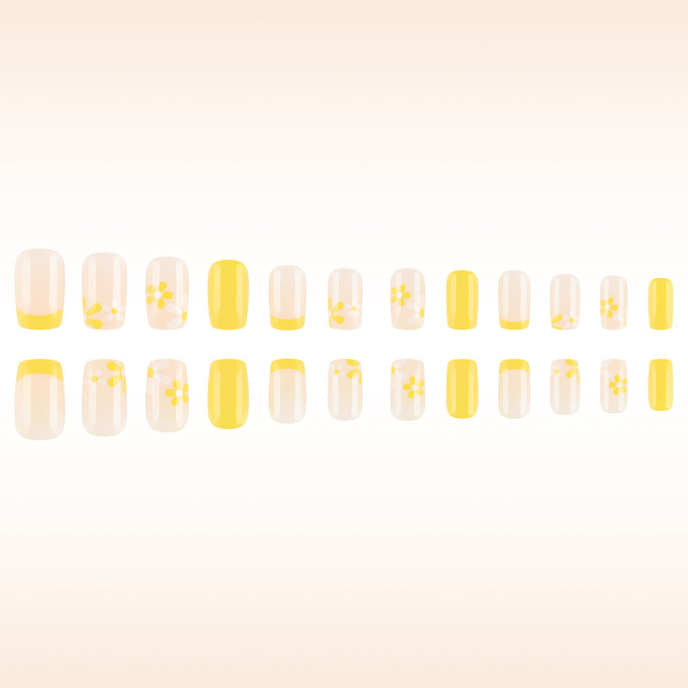 Floral French Tip Press-On Nail Art Stornfield