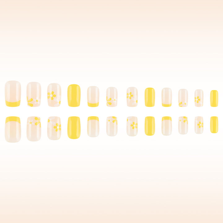 Floral French Tip Press-On Nail Art Stornfield