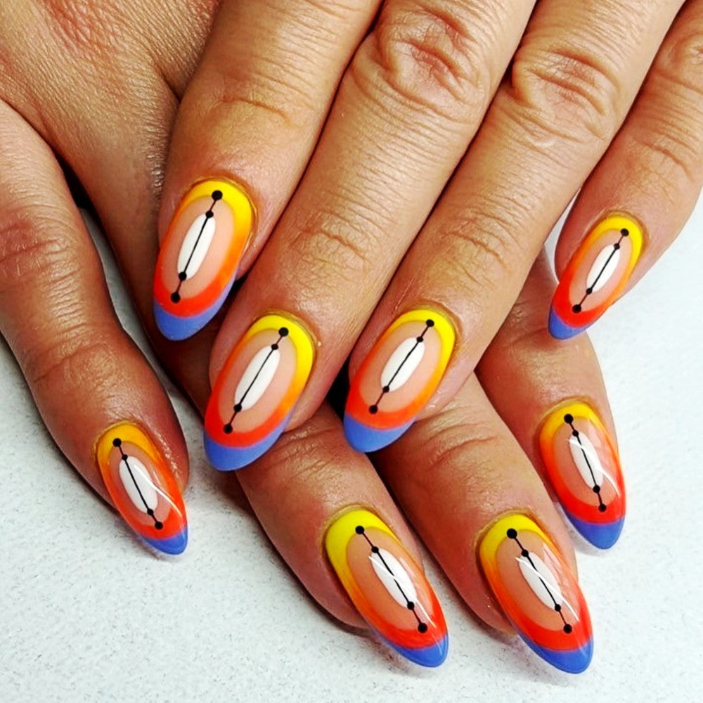 Creative artificial nails in modern geometric style Stornfield