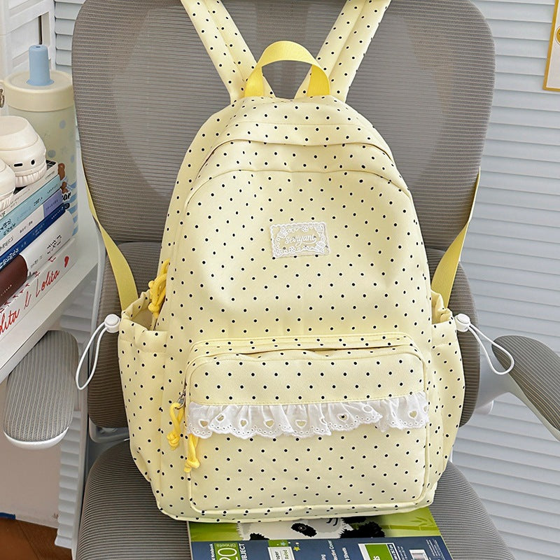 Playful Polka Dot Printed Backpack Stornfield