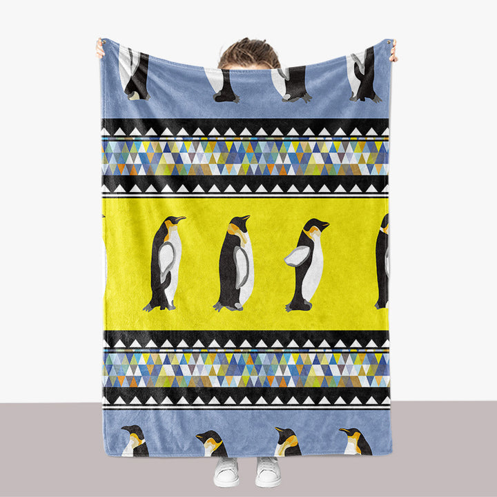 Penguin-Themed Plush Throw Blanket
