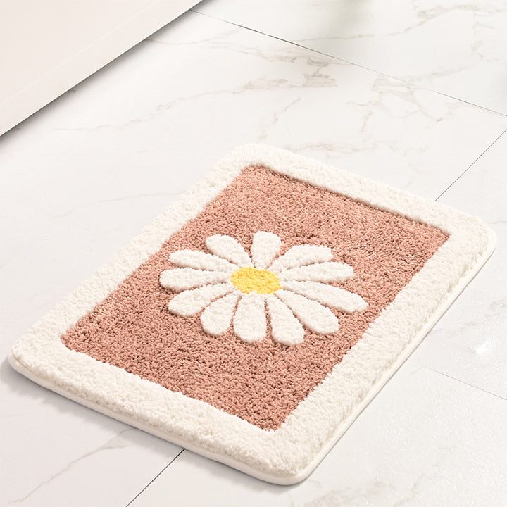 Floral-Themed Memory Foam Bath Mat