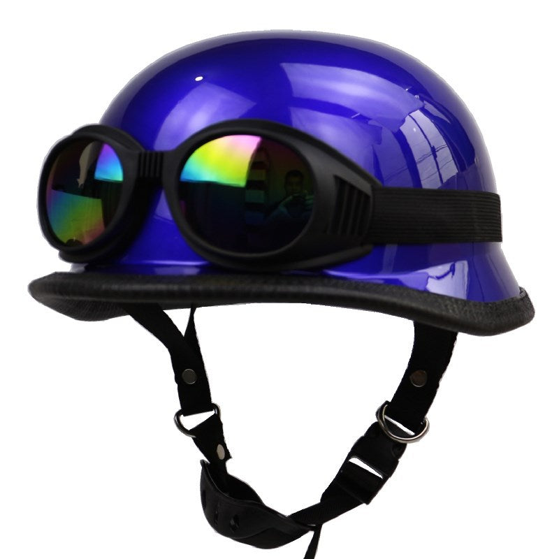 Vintage Motorcycle Helmet with Protective Goggles Stornfield