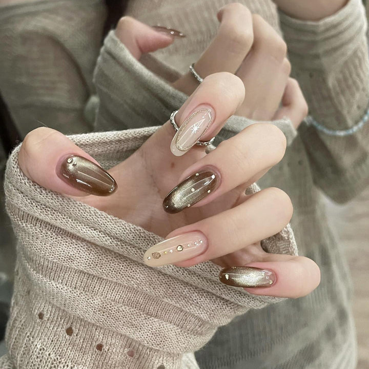 Artificial nails with glitter and star design Stornfield