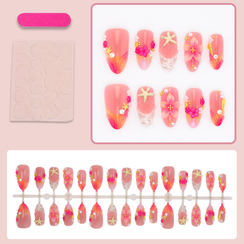 Artificial nail set with playful maritime design Stornfield
