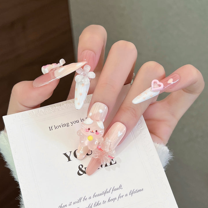 Whimsical 3D Character-Themed Press-On Nail Set Stornfield